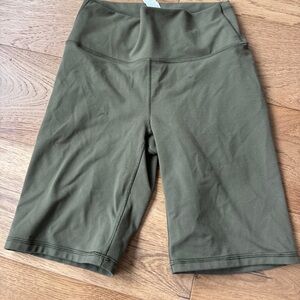 Fabletics powerhold biker shorts olive green small